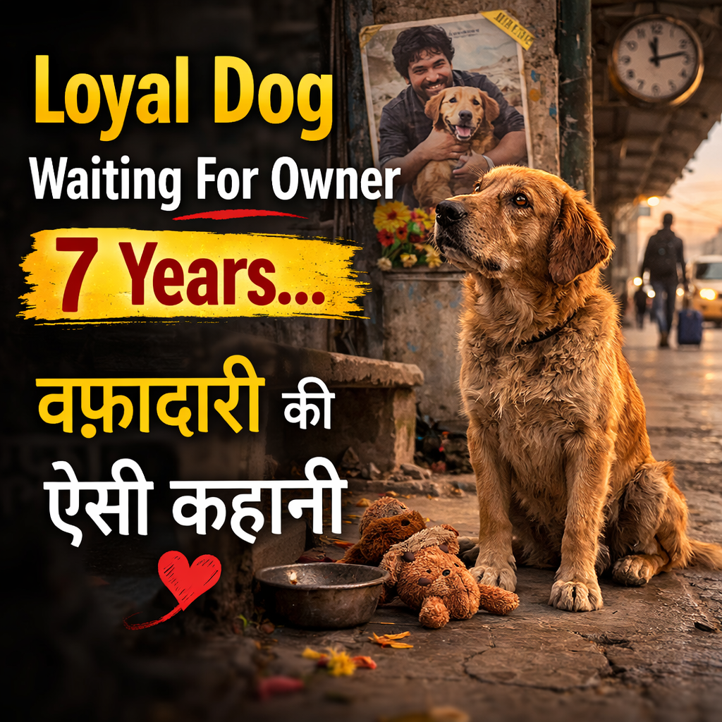 loyal dog story hindi – apne maalik ka 7 saal tak intezar karta wafadar kutta chair ke paas baitha hua